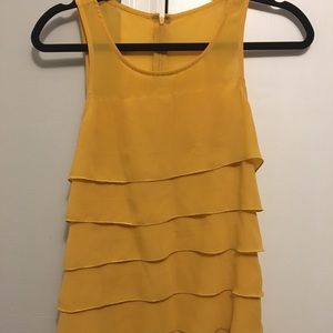 Mustard yellow ruffle top